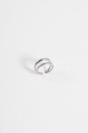 Anillo acero doble plateado