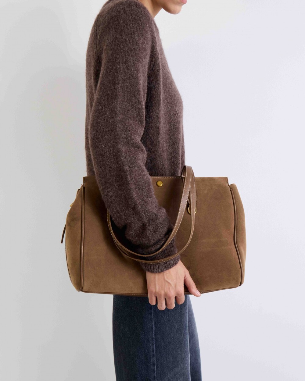 Bolso Paddock en efecto gamuza Verde