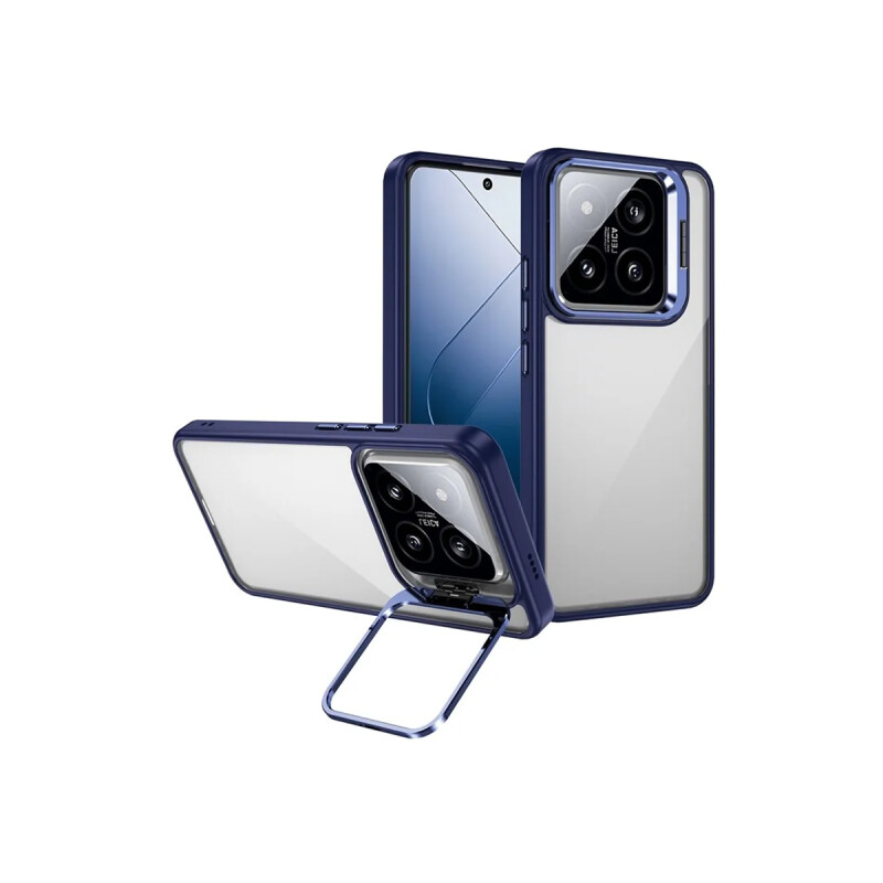 Protector para Xiaomi 14 Pro con soporte y borde color azul Protector Para Xiaomi 14 Pro Con Soporte Y Borde Color Azul