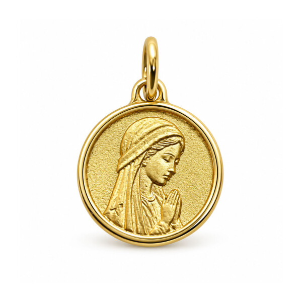 Medalla Religiosa Virgen Niña de Oro Amarillo 18k Medalla Religiosa Virgen Niña de Oro Amarillo 18k