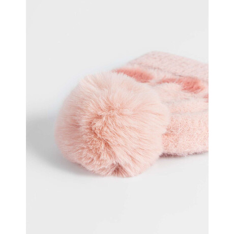 Gorro Efecto Peluche Rosa Claro
