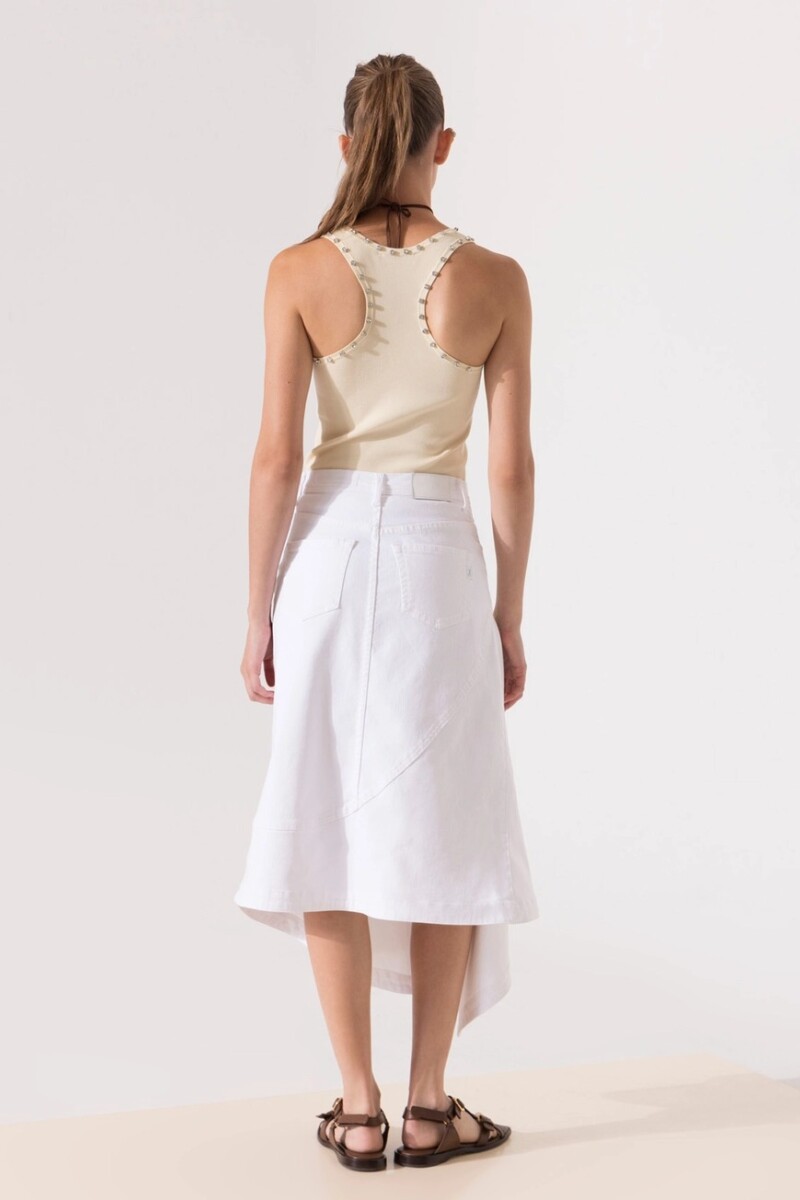POLLERA MIDI WHITE Blanco