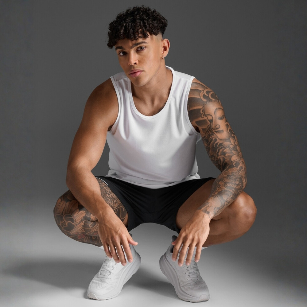 Bividi Running Aero Mesh Tank Hombre White/silver Reflective
