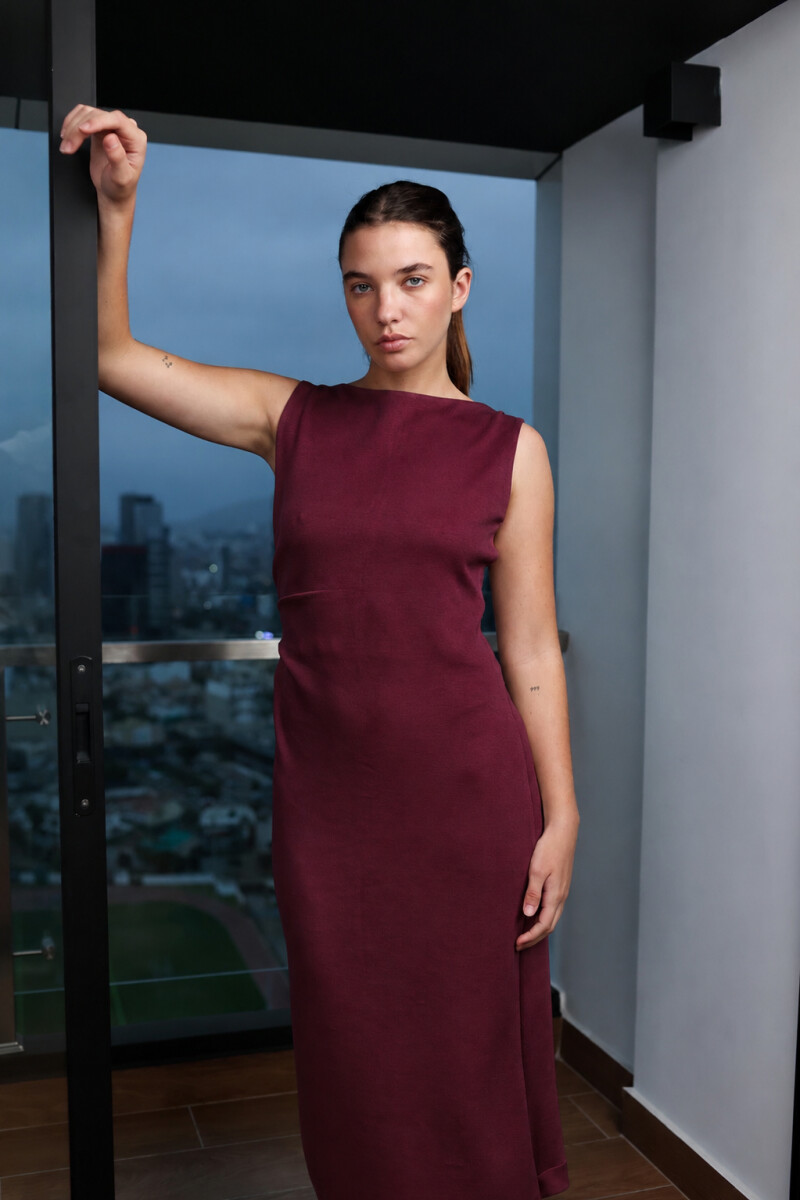 VESTIDO NOA MODAL BURGUNDY