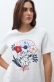 Remera estampa floral nativa blanco