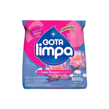 DETERGENTE EN POLVO MATIC GOTA LIMPA 800G EQUILIBRIO DETERGENTE EN POLVO MATIC GOTA LIMPA 800G EQUILIBRIO