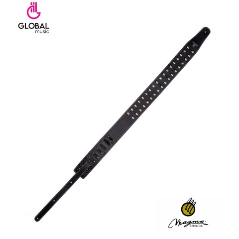 Correa Para Guitarra De Cuero Negro C/tacha Nickel 07mg01 Correa Para Guitarra De Cuero Negro C/tacha Nickel 07mg01