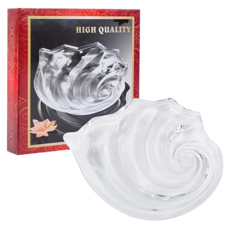 Plato de vidrio con forma de caracol Plato de vidrio con forma de caracol