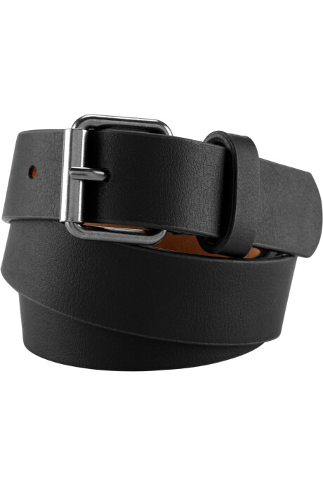 Cinturón de cuero sintético, negro Sin color
