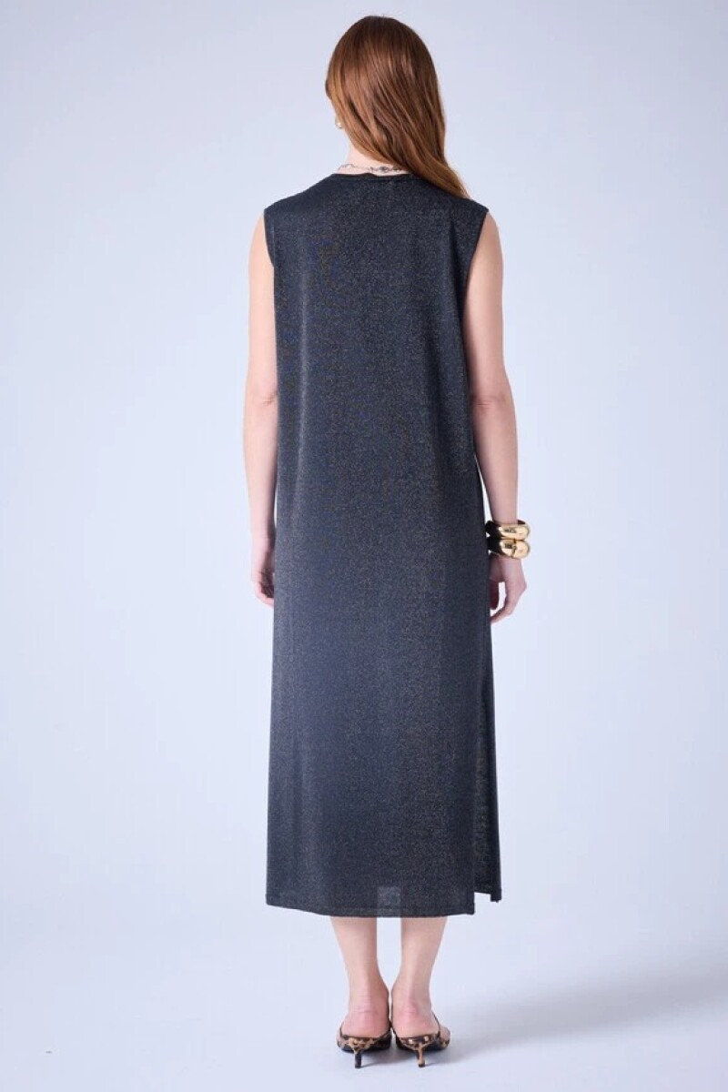 Vestido tejido maxi Negro