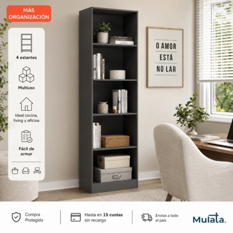 Estanteria ANITA biblioteca multiuso con 4 Estantes 47,9 x 170 x 27,5 cm - Cinza Estanteria ANITA biblioteca multiuso con 4 Estantes 47,9 x 170 x 27,5 cm - Cinza