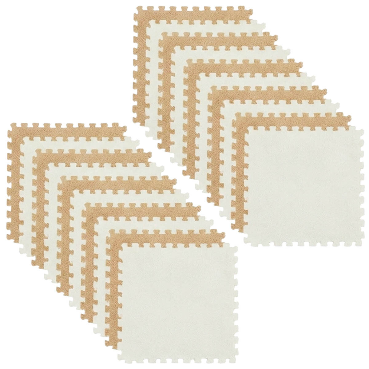 Set X20 Tatami Alfombra Suave Plush Piso Encastrable - Beige 