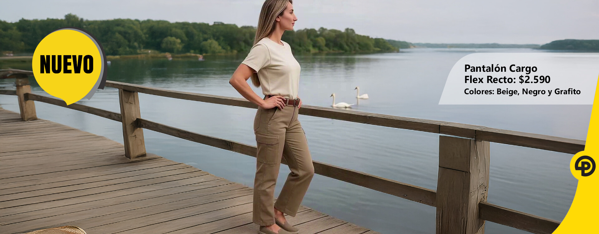 Pantalón Cargo Flex Recto Mujer