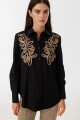 Camisa Barroca Negro/Vison