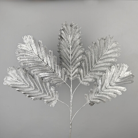 Deco Pluma de Feniz Plateado