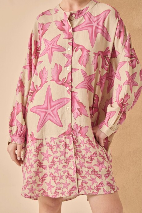 VESTIDO CAMISERO CRETA FUCSIA