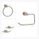 SET DE ACCESORIOS INCLUYE 2 PERCHAS DOBLES,PORTA ROLLO Y TOALLERO ARO, LINEA ROMA BRUSH NICKEL 000