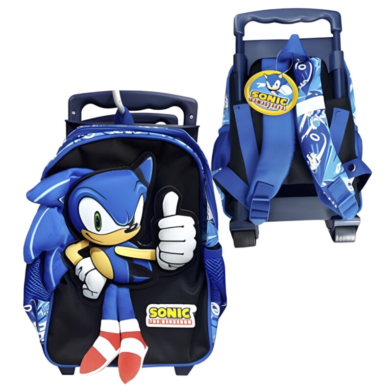 Mochila Infantil Sonic Con Carro Y Patitas 30 Cm Para Uso Escolar Y Recreativo Mochila Infantil Sonic Con Carro Y Patitas 30 Cm Para Uso Escolar Y Recreativo