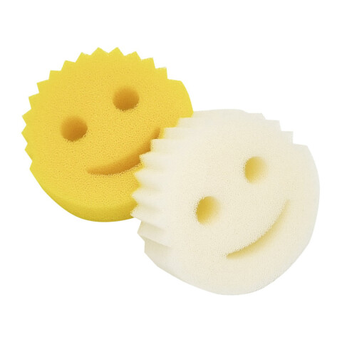 Esponjas Doble Cara Para Lavar Platos Vajilla Pack X2 Variante Color Blanco y Amarillo