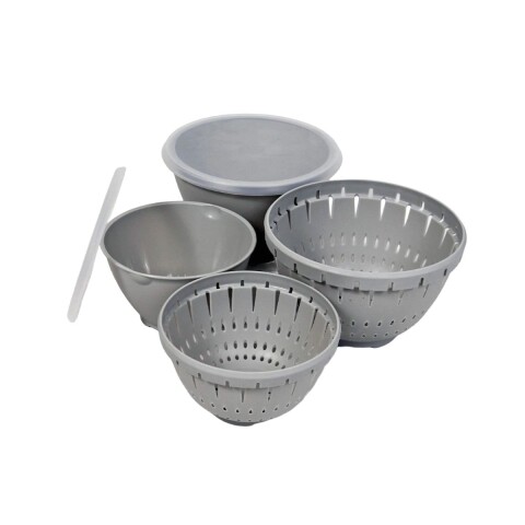 SET BOWL PLAST GRIS 21X16CM 4PZAS Unica