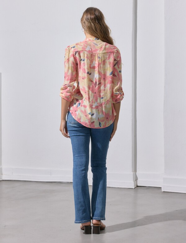 Blusa Gasa Print MULTI/AMARILLO