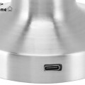 Lampara De Mesa De Luz Led Recargable Con Diseño De Cono Plateado
