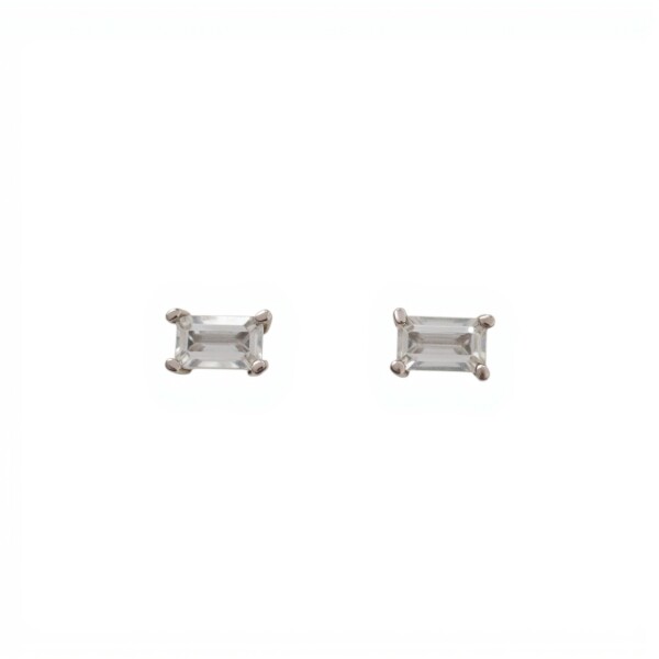 Caravanas Rectángulo-Plata 925-Piedra Zirconia-CA3105 conpiedra