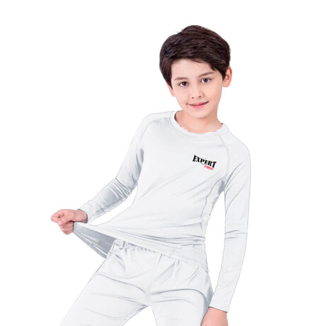 Conjunto Deportivo Camiseta termica Calza Niños X3 Blanco