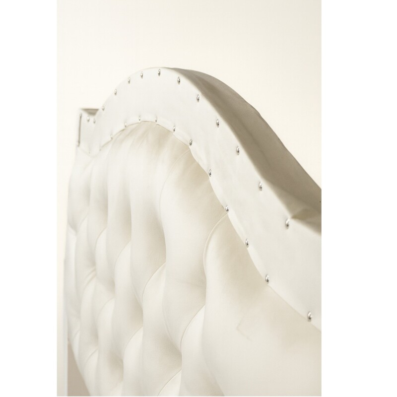 Respaldo Curvo De Sommier Ltc De Madera Forrado En Suede Marfil Respaldo Curvo De Sommier Ltc De Madera Forrado En Suede Marfil