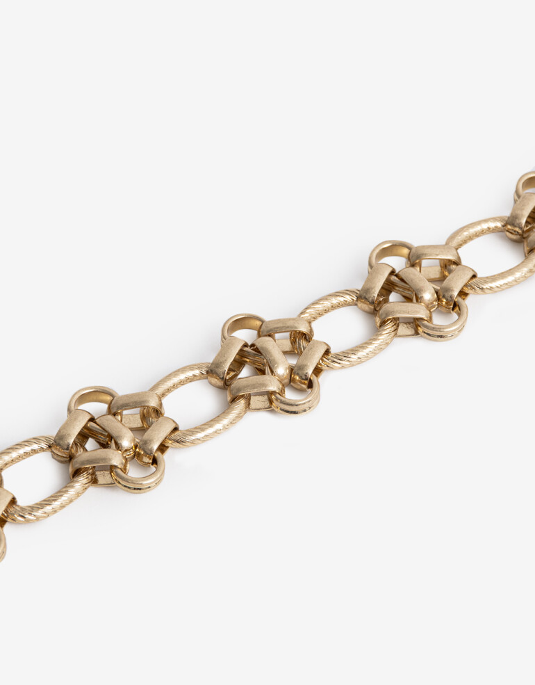 Pulseras Flexibles Metal Pulsera Flexible Eslabones Metal - Dorado