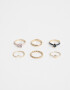 Sets Anillos Sets De Anillos Con Strass Color - Dorado