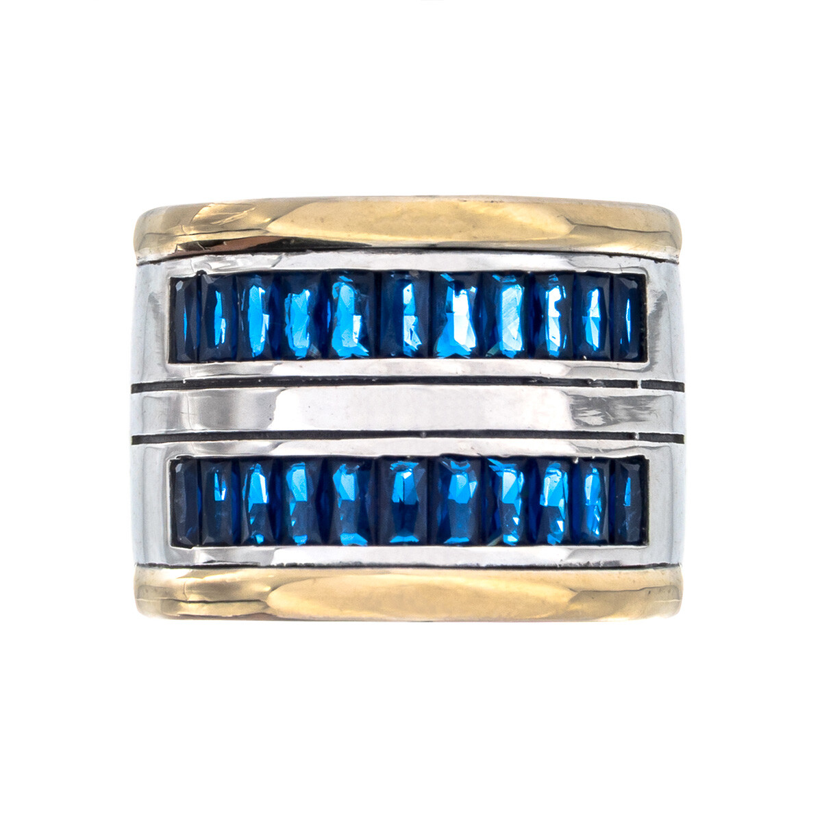 anillo de plata 925, double con circonias 