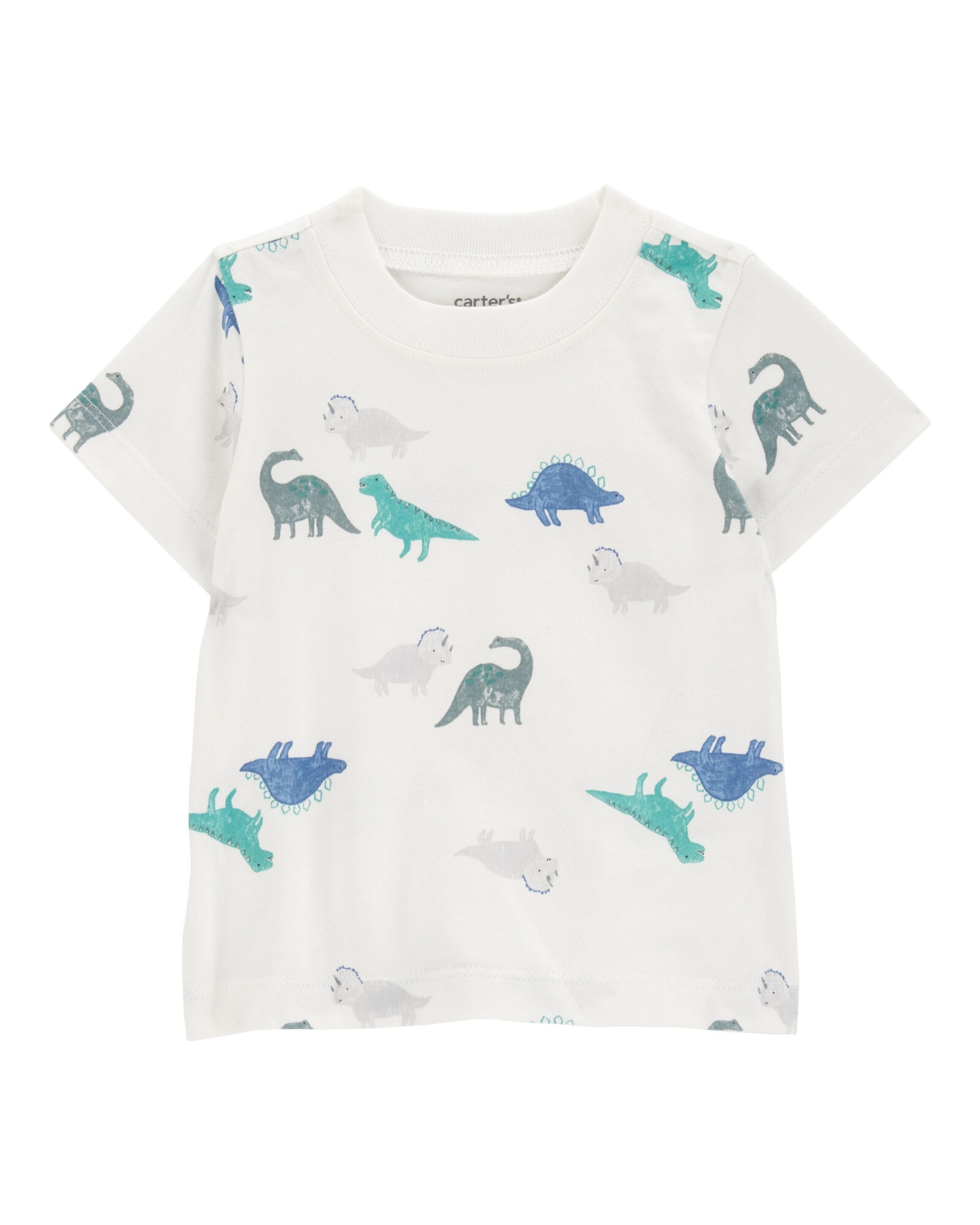 Set dos piezas de algodón, enterito corto y remera, diseño dinos Set dos piezas de algodón, enterito corto y remera, diseño dinos