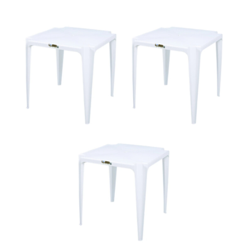 Set x3 Mesa cuadrada 70 x 70 cm Bela Vista BLANCO