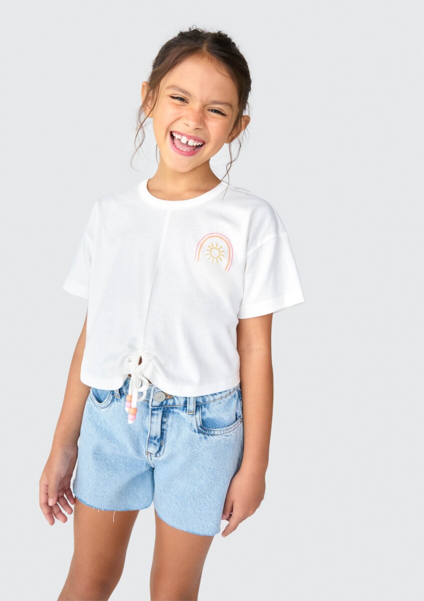 SHORTS FEM - AZUL CARIBE/CHUMBO/BLANCO 