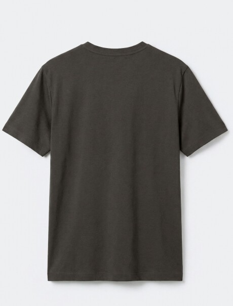 CAMISETA BÁSICA WORLD CUELLO EN V VERDE MUSGO