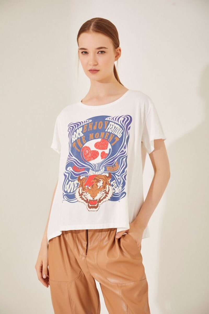 REMERA TIGER ROCK - BLANCO 