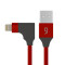 Cable Da iPhone 2 En1 Lateral Rojo