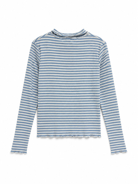 POLERA AGOS STRIPE CELESTE
