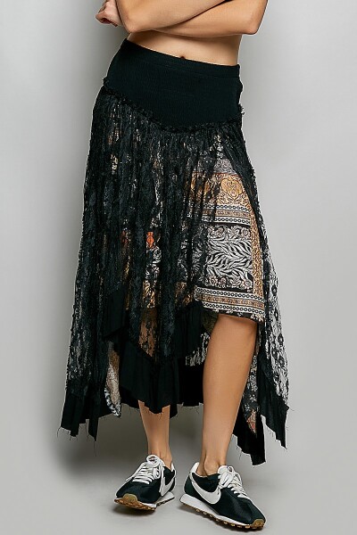 FALDA MIDI Negro