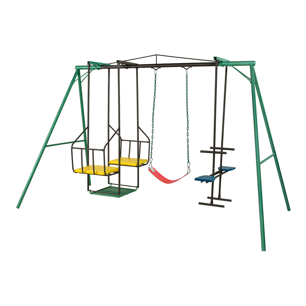 Hamaca de Plaza con silla doble, caballito y 1 hamaca de cincha altura 1,80 mts 