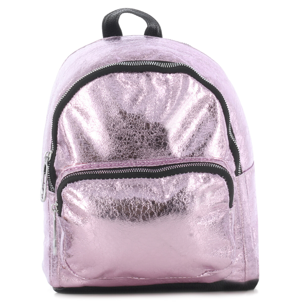Mochila Miss Carol metalizada con bolsillo frontal JESSIE - Rosado 