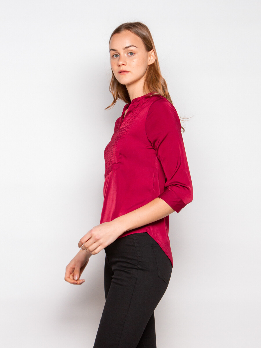 BLUSA BETSEY SOLID - Vino 