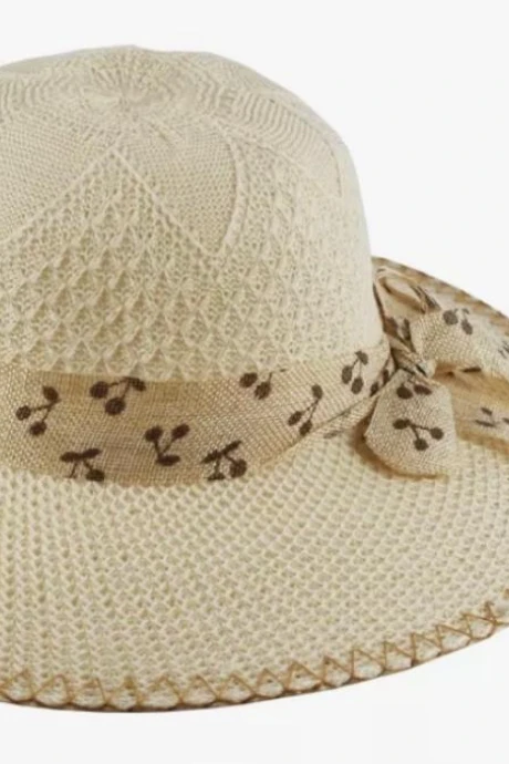 Sombrero Flores Beige