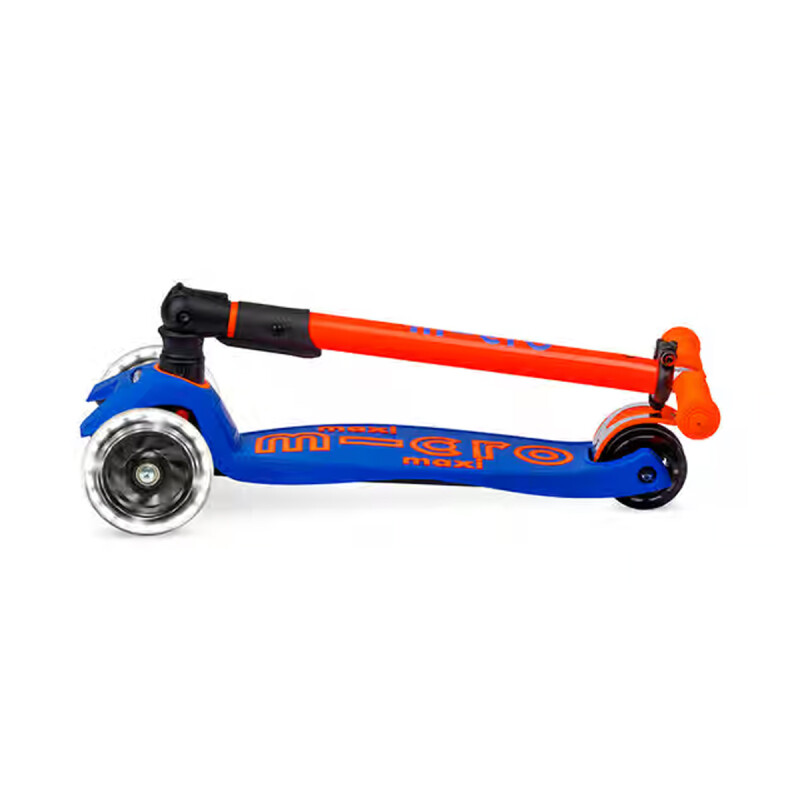 Monopatín Maxi Micro Deluxe Neón Led Plegable Naranja