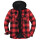 Campera Camisa Leñadora Cangurito Capucha Con Cierre Rojo