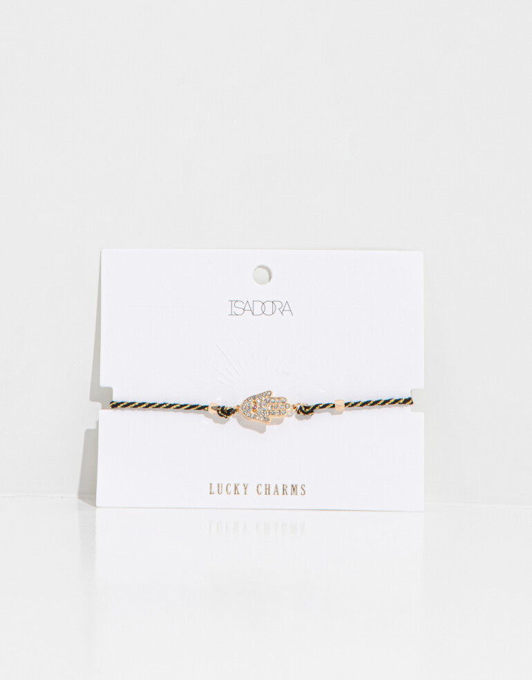 Pulseras Flexibles Lucky charm Pulsera Con Dije De Manito - Dorado
