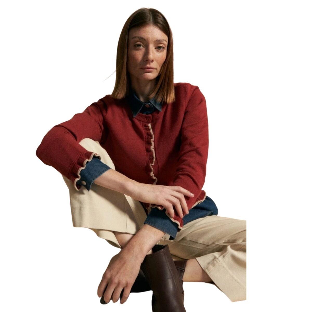 CARDIGAN ROSELA S-XXL - ROJO TABAS 