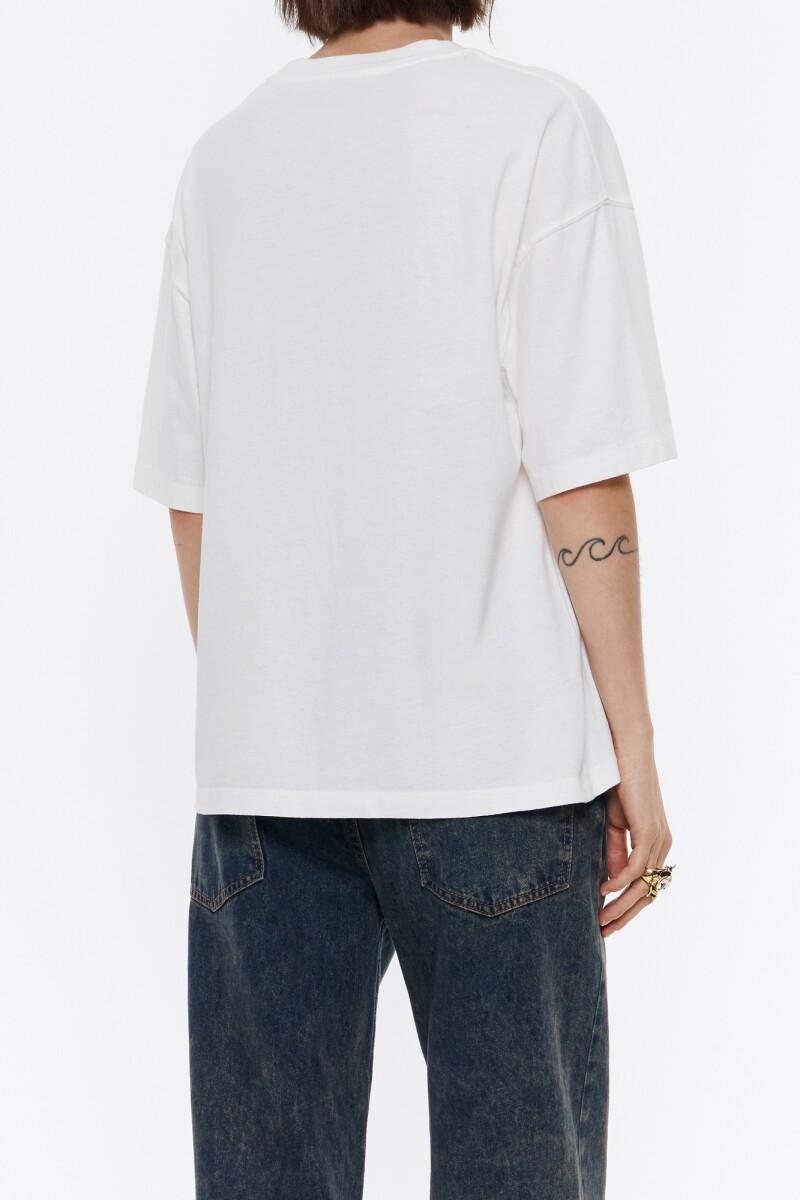 CAMISETA OVERSIZE LOGO Marfil