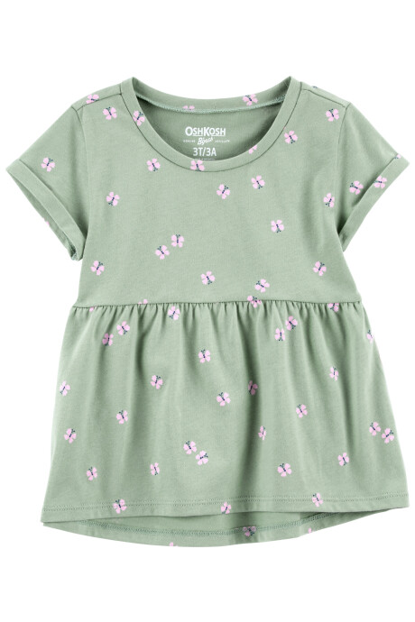 Blusa de algodón diseño mariposas Sin color